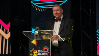 Nigel Bellamy presents at the Construction News Awards 2026